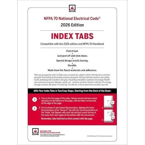 NFPA 70 2026 NEC Code Book + Ugly’s Electrical Ref Spiral + Index TAB 2026 USA