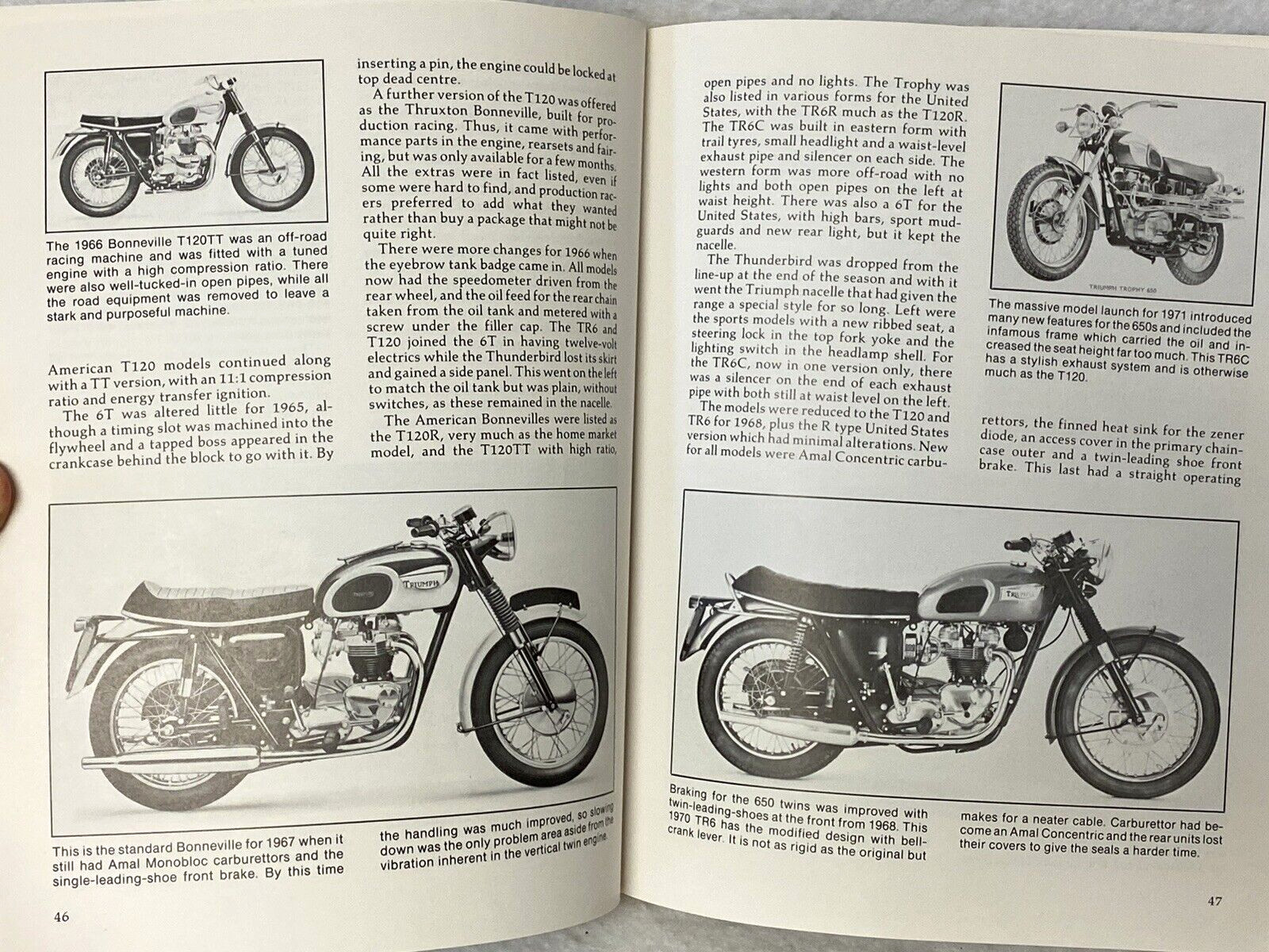 TRIUMPH MOTORCYCLE BUYERS GUIDE,ILLUSTRATED,BACON,160 PAGES,SINGLES,TWINS,GIFT!!