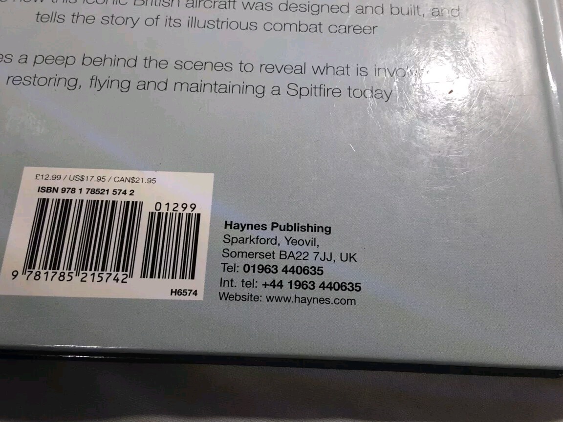 HAYNES ICONS SUPERMARINE SPITFIRE MANUAL 160 PAGES H6574 GOOD CONDITION – £12.99