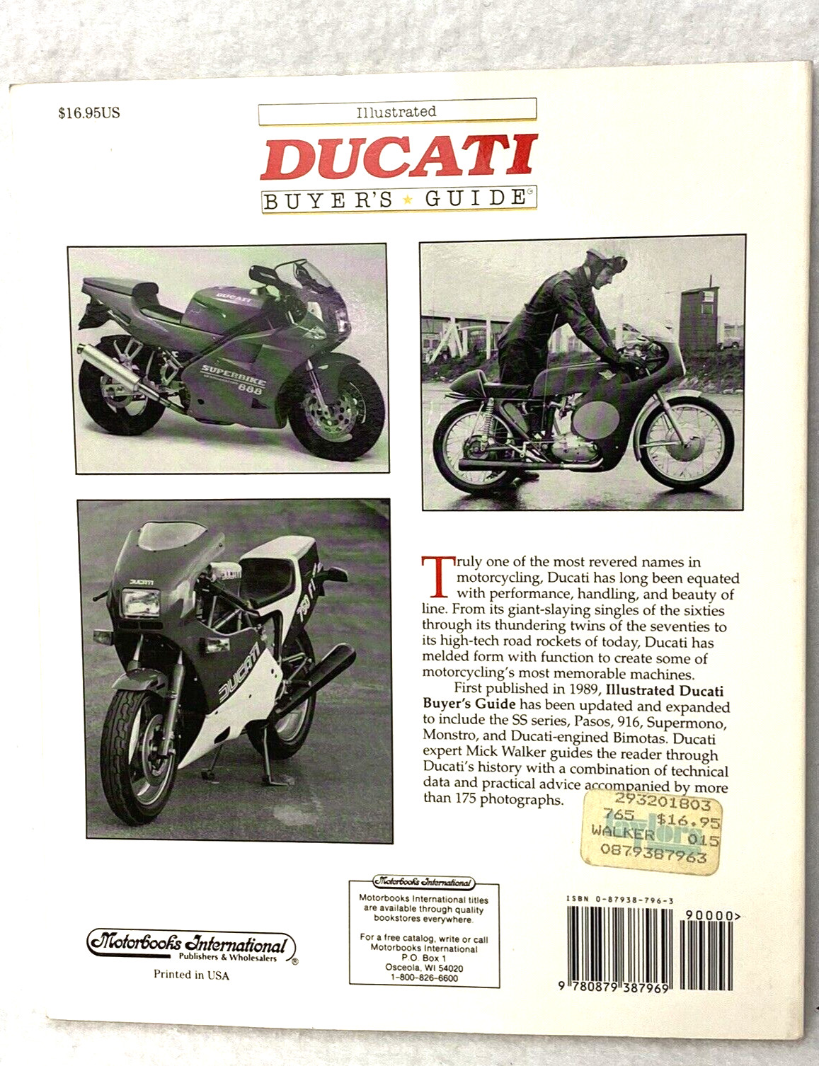 DUCATI ILLUSTRATED BUYERS GUIDE,VINTAGE,MOTORCYCLE,ITALIAN,WALKER,160 PAGES,GIFT