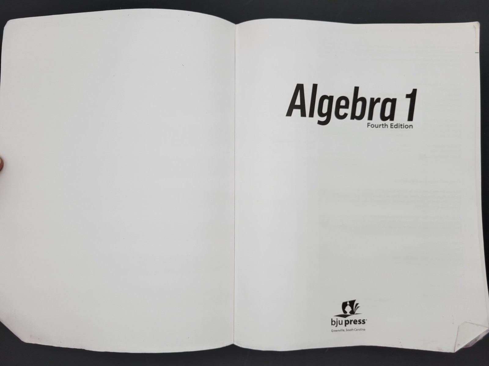 Algebra 1 Student Textbook 4th Edition by BJU Press 53706-01-03 (2024 Paperback)