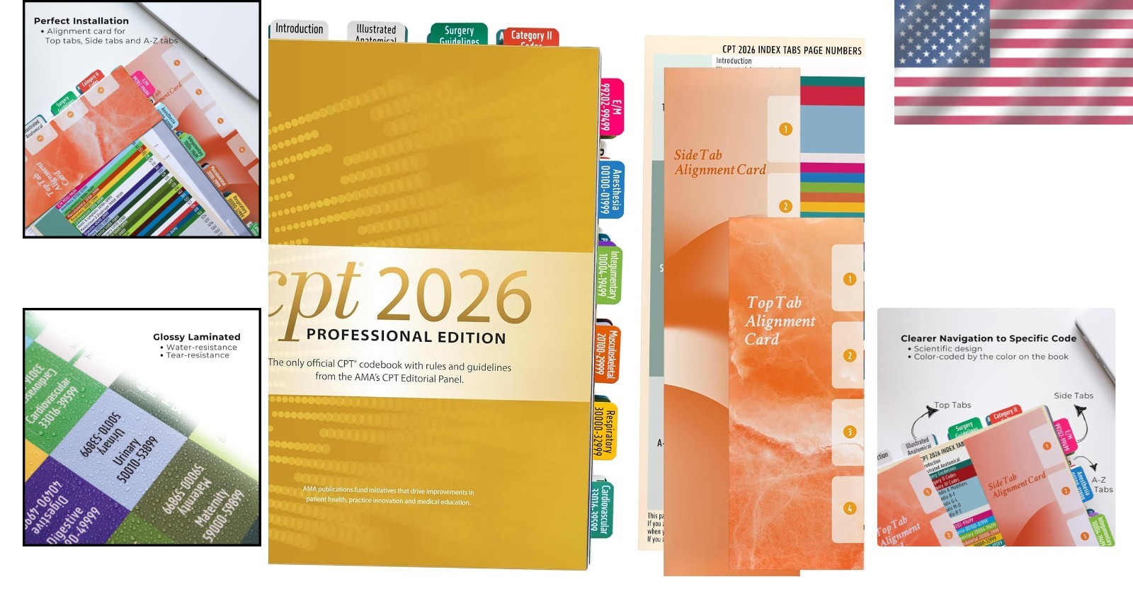 CPT 2026 Code Book Index Tabs Complete Set for AMA Version Professional Edition